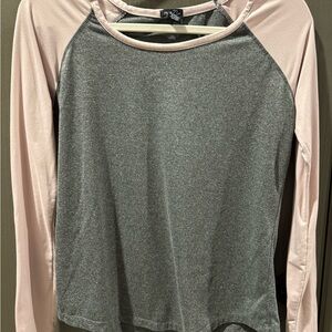 Rue21 Gray and Pink Raglan Top